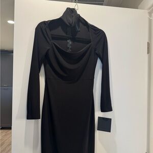 Norma Kamali Black Long Sleeve Dress NWT